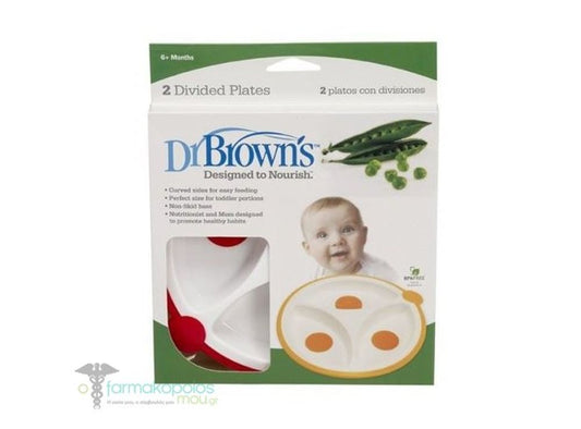 Dr Brown's 2 Divided Plates 6 Months+