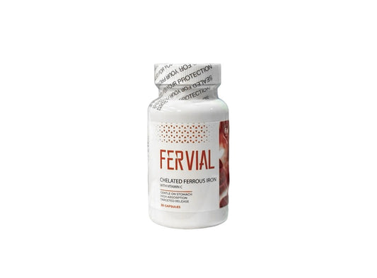 Fervial Ferrous Iron 25Mg With Vitamin C 30 capsules