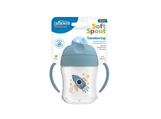 Dr Brown's Soft Spout Transition Cup Blue 6M+  180 ml