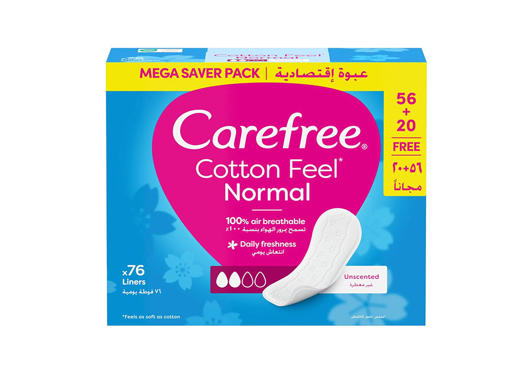 Carefree Normal Cotton Feel Perfume Free Megapack 76 pieces