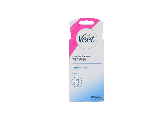 Veet Face Mini Wax Strips Pure Hypoallergenic Sensitive  16 pieces