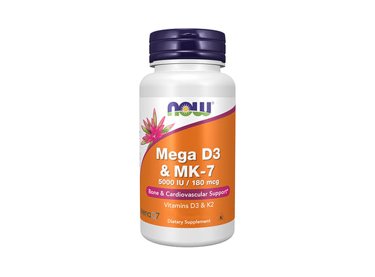 Now Mega D3 5000Iu & Mk7 180Mcg 30 capsules