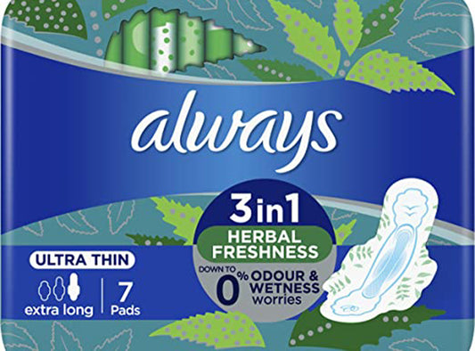 Always Ultra Thin  Extra Long Super With Wing 7 pieces