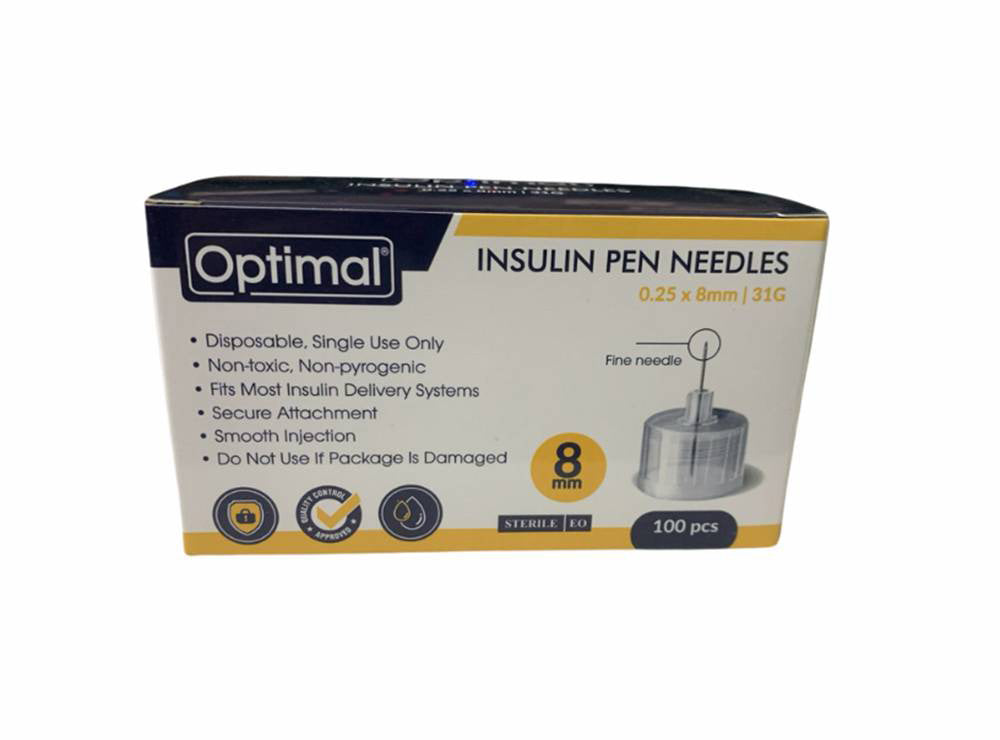 Optimal Insulin Pen Needles 8Mm 132 100 pieces
