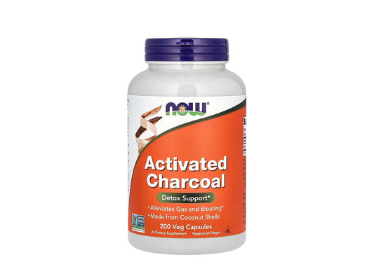 Now Activated Charcoal 200 Veg caps 560 mg