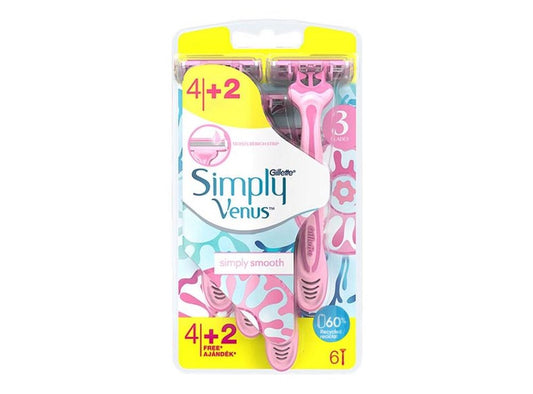 Gillette Simply Venus Smooth Pink Razors 6 pieces