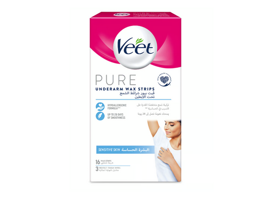 Veet Bikini & Underarm Mini Wax Strips Sensitive 16 pieces