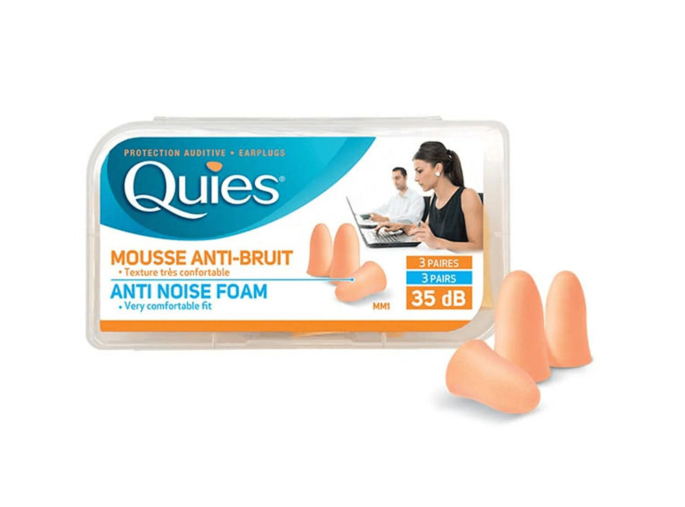 Quies Ears Plug Anti Noise Foam Beige 3 pairs