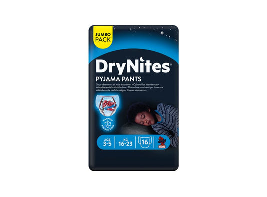 Huggies Drynites Boy Jumbo 3 to 5 Yrs 16 to 23Kg X16D 16 pieces