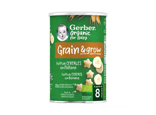 Gerber Organic Grain & Grow Banana Puffs Cereales (8 Month) 35 g