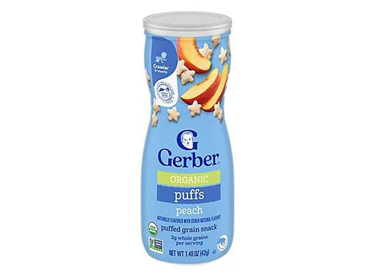 Gerber Organic Grain&Grow Peach Puffs  8+Month 42 g