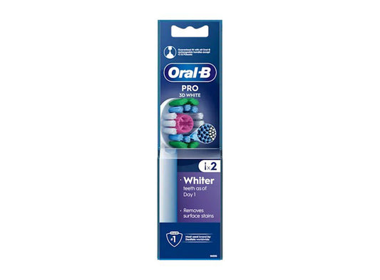 Oral B Pro Toothbrush Heads Refill 3D White 2 pieces