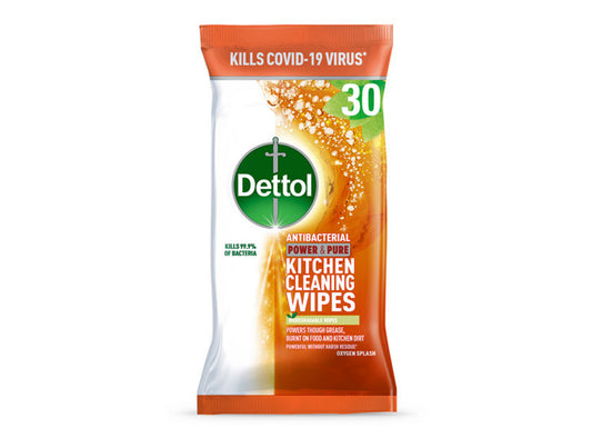 Dettol Antibacterial Wipes Kitchen Cleaning 30 pieces