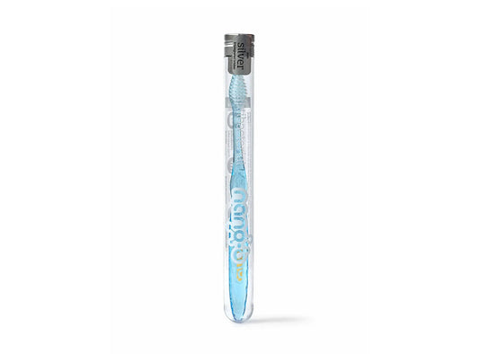 Nano B Toothbrush Silver Blue Medium