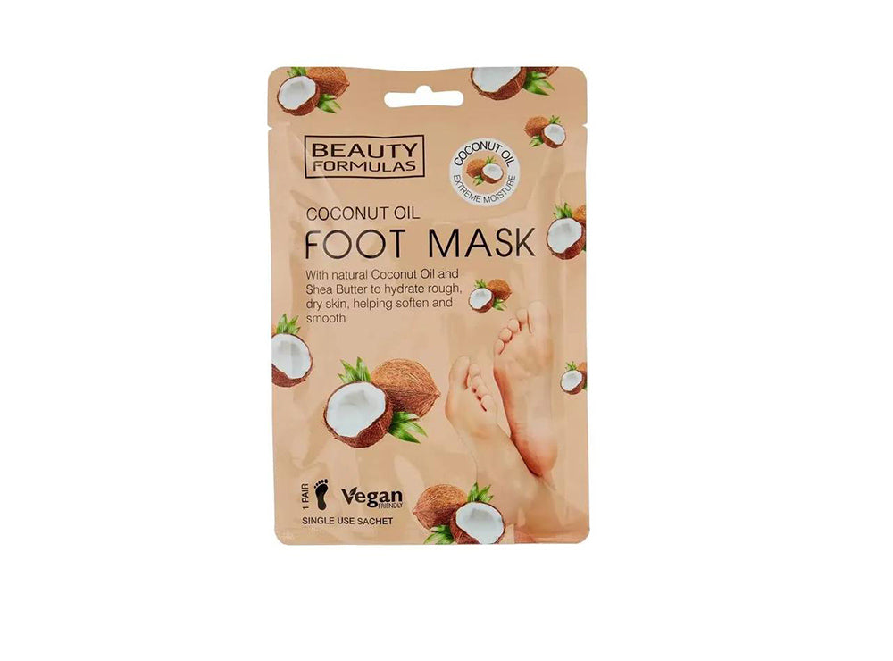 Beauty Formulas Foot Mask Coconut Oil & Shea Butter 1 pair
