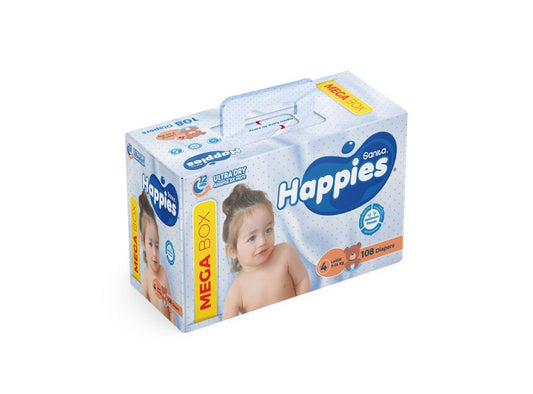 Happies 4 (7-14Kg) Mega Box 108 pieces