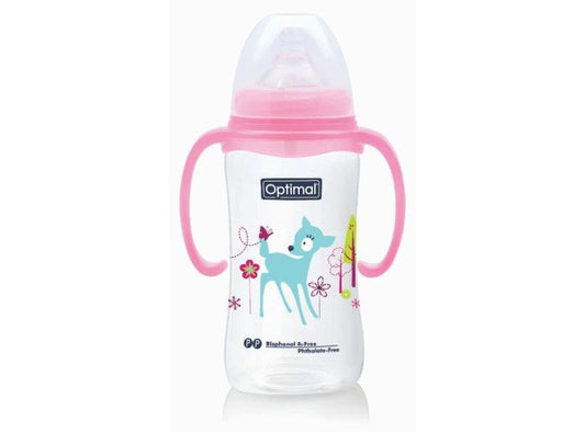 Optimal Baby Feeding Bottle With Handle 6M 300 ml