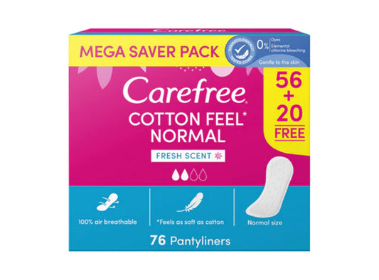 Carefree Normal Cotton Feel Fresh Megapack 76 pieces
