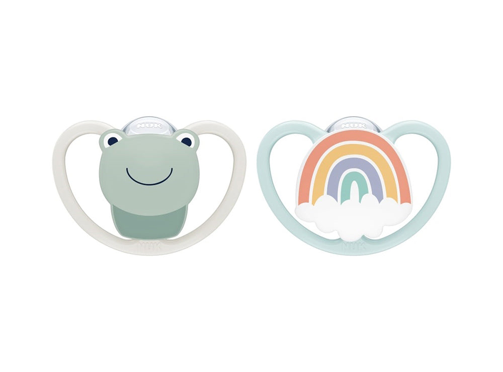Nuk Pacifier 0-6 Space (Max. Airflow) Frog Or Rainbow