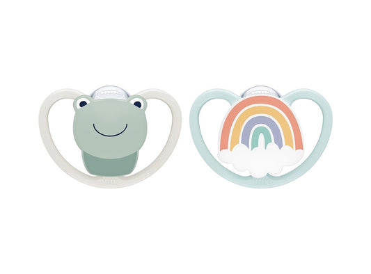 Nuk Pacifier 0-6 Space (Max. Airflow) Frog Or Rainbow
