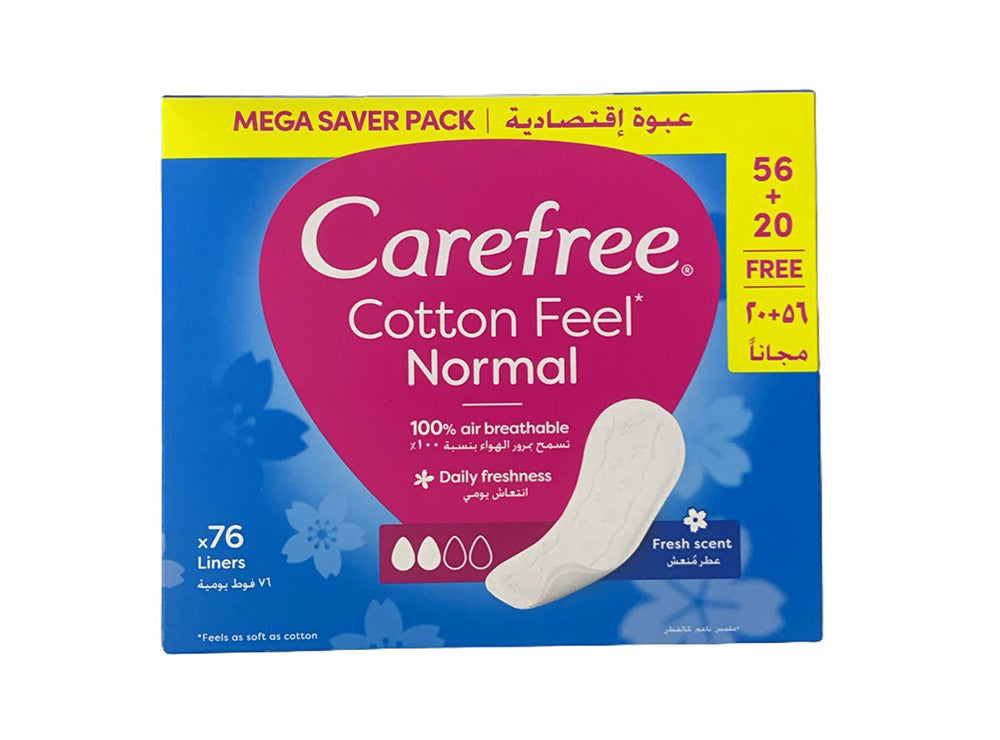 Carefree Normal Cotton Feel Fresh Megapack 76 pieces
