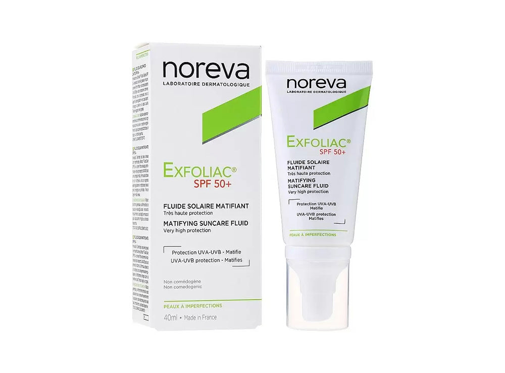 Noreva Exfoliac Fluide Solaire Mat SPF 50+ 40 ml