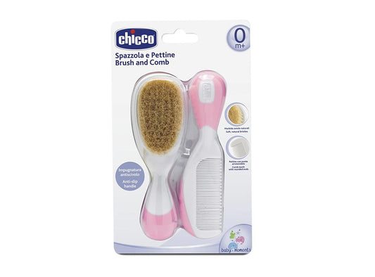 Chicco Brush & Comb Set Natural Rose