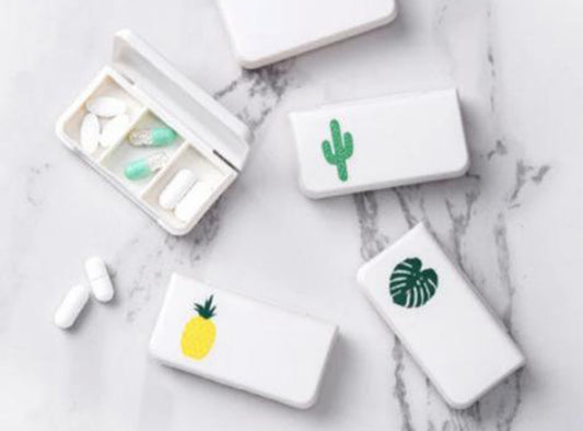 Pill Box 3 Grid White