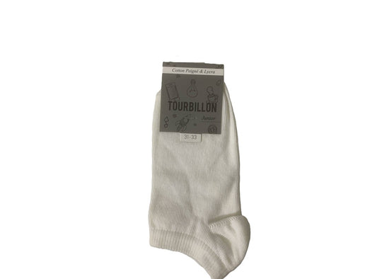 Tourbillon Justin Junior Socks Cotton Lycra White Size 31 To 33