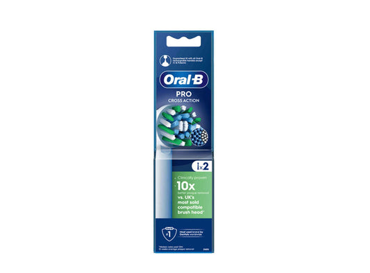 Oral B Pro Toothbrush Heads Refill Cross Action 2 pieces