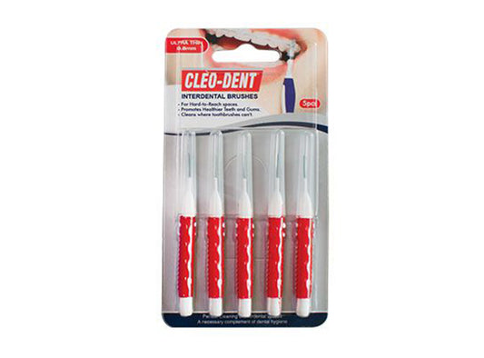 Cleo Dent Interdental Brush Red 0.8Mm 2002 5 piece