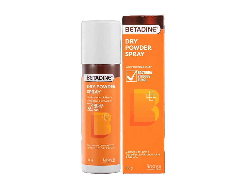 Betadine Antisep Spray Dry Powder 2.5% 55 g