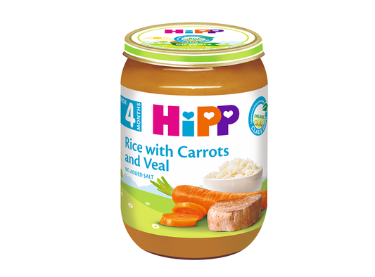 Hipp Rice With Carrots & Veal 190 mg