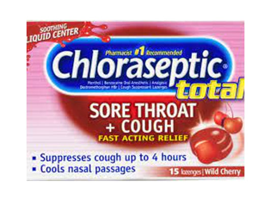 Chloraseptic Total & Cough Cherry 15 pieces