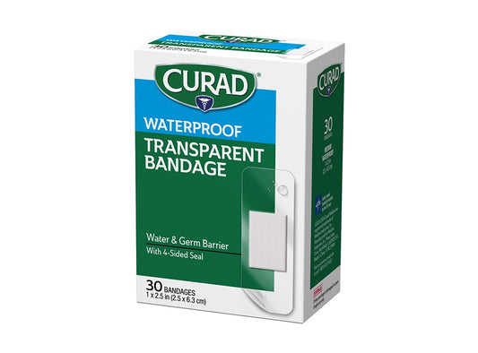 Curad Plaster Waterproof Transparent 30 pieces