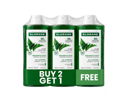 Klorane Shampoo Seboreducteur Ortie Buy 2 Get 1 Free 400 ml