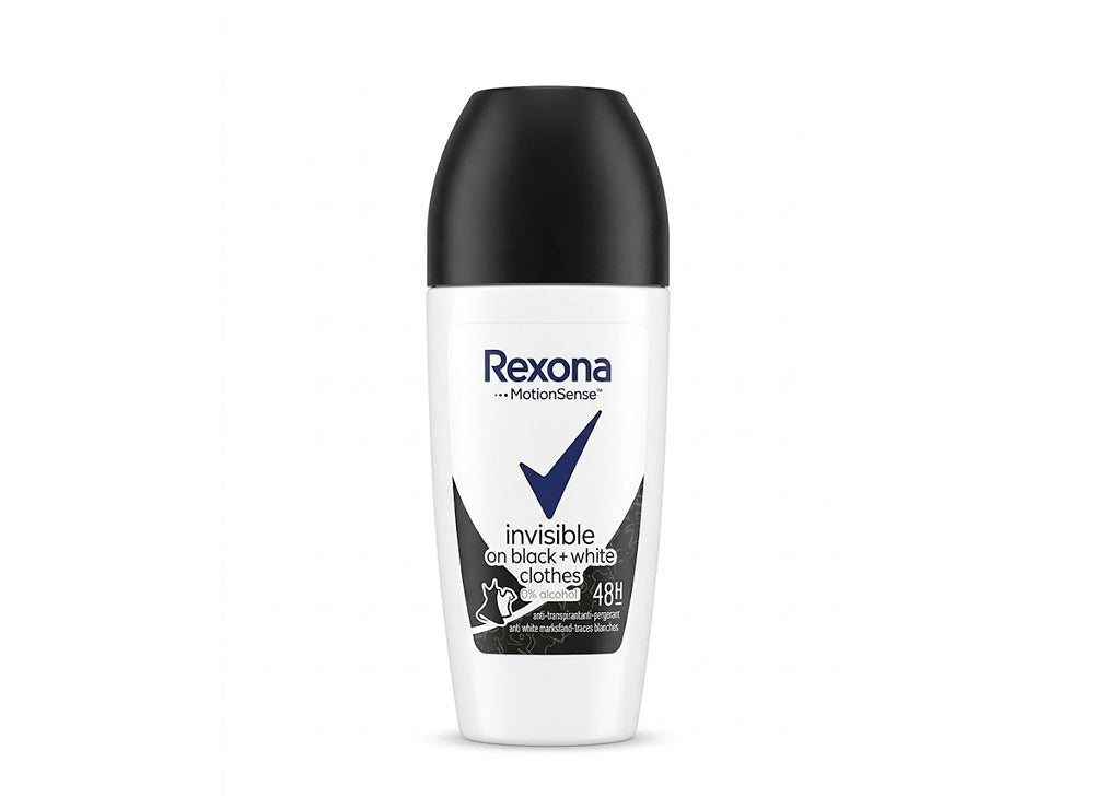 Rexona Roll On Invisible Black & White 0% Alcohol For Women 50 ml