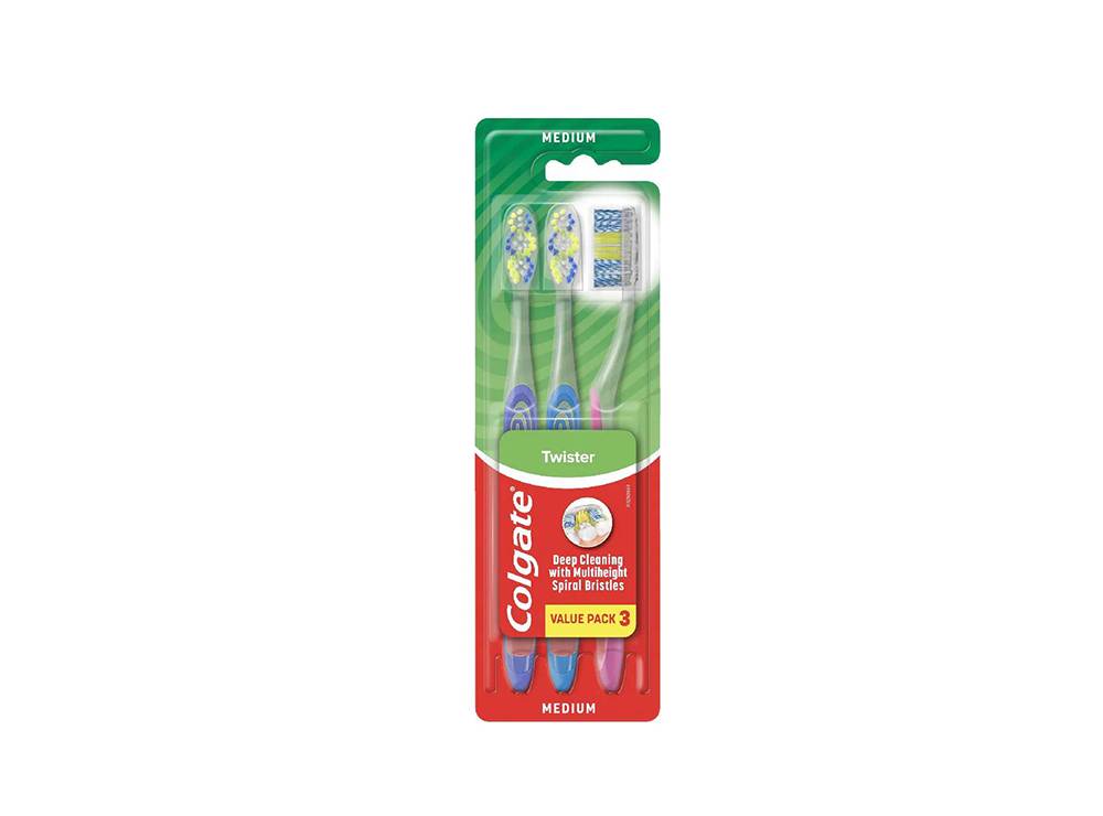 Colgate Toothbrush Twister Triple Pack Medium 3 pieces
