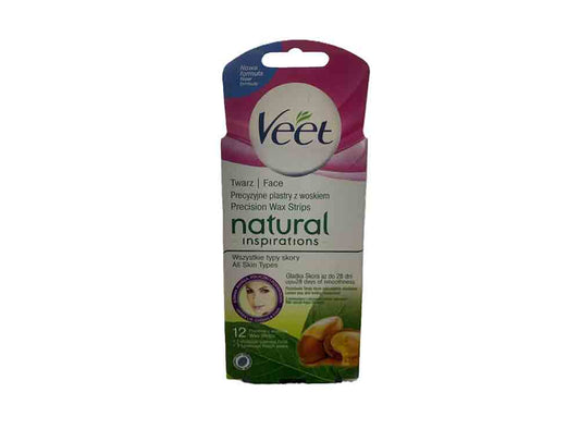 Veet Face Mini Wax Strips Natural 12 pieces