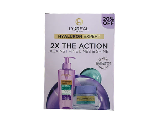 L'Oreal Coffret Hyaluron Expert Oil Control Wash & Gel CreamÂ  2 pieces