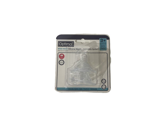 Optimal Baby Wide Neck Silicone Nipple 3M+ 1162
