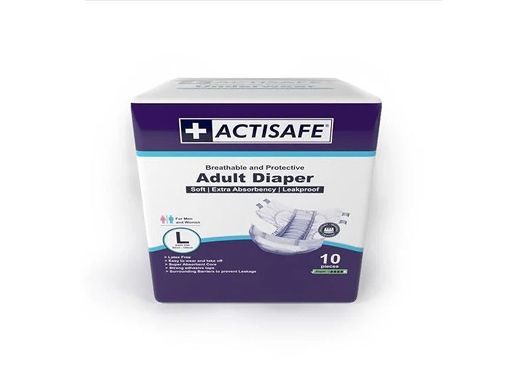 Actisafe Adult Diaper Slip Xlarge+ 110Cm To 160Cm 10 pieces