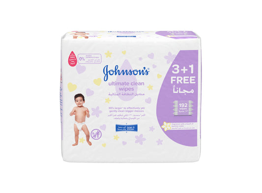 Johnson Baby Wipes Ultimate Clean (3+1) 192 pieces