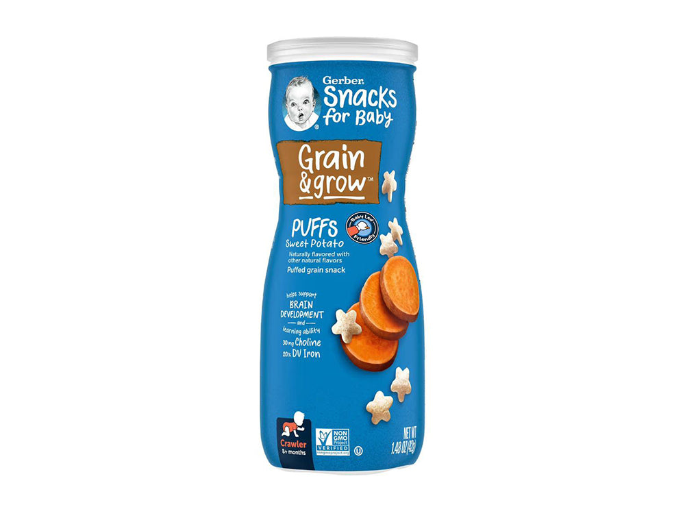 Gerber Snacks For Baby Grain & Grow Puffs 8+ Months Sweet Potato 42 g