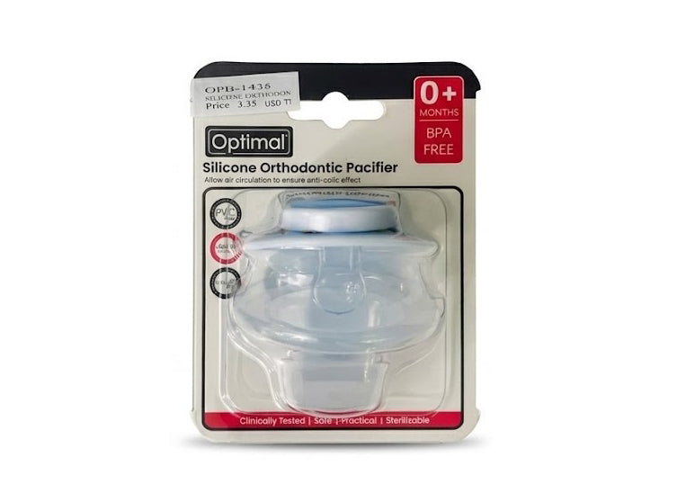 Optimal Silicone Orthodontic Pacifier Blue 0M+ 1435