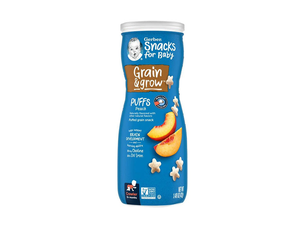 Gerber Organic Grain&Grow Peach Puffs  8+Month 42 g