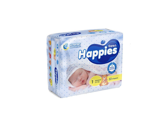 Happies 1 (2-4Kg) 22 pieces