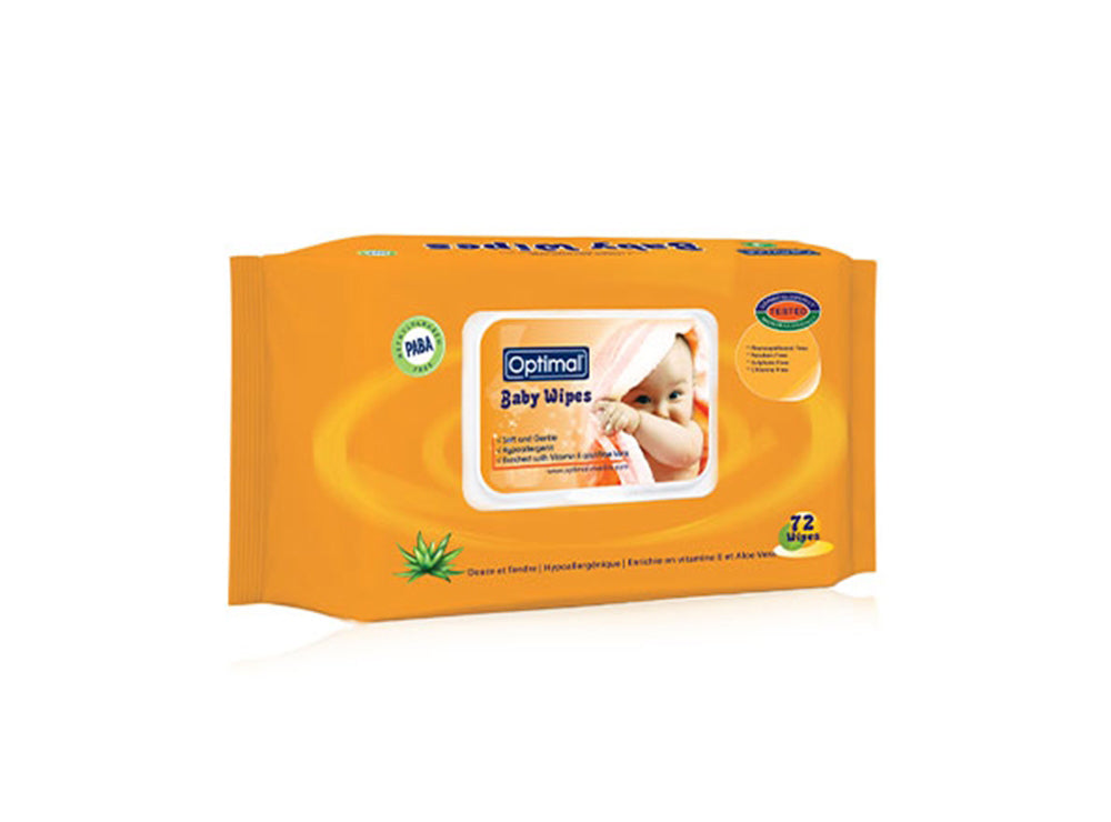 Optimal Baby Wipes Orange 073 72 pieces