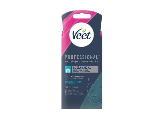 Veet Face Mini Wax Strips Sensitive With Almond Oil 20 pieces
