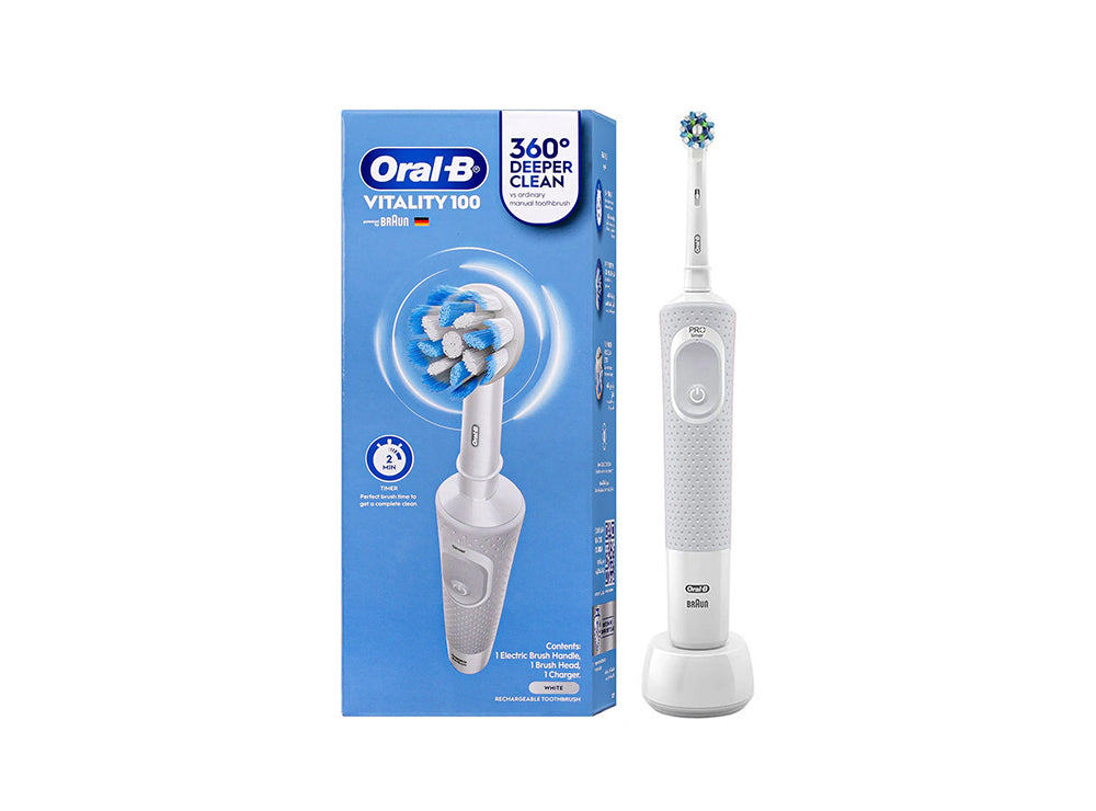 Oral B (By Braun) Vitality 100 Rechargeable Electric Toothbrush White D100.413.1